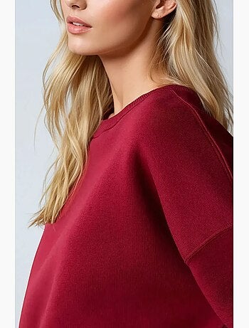 Felpa basic oversize con girocollo hiccup
