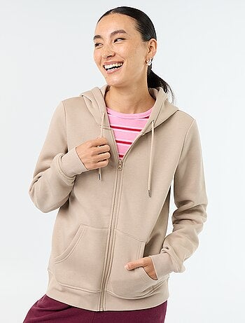 Felpa basica con cappuccio e zip