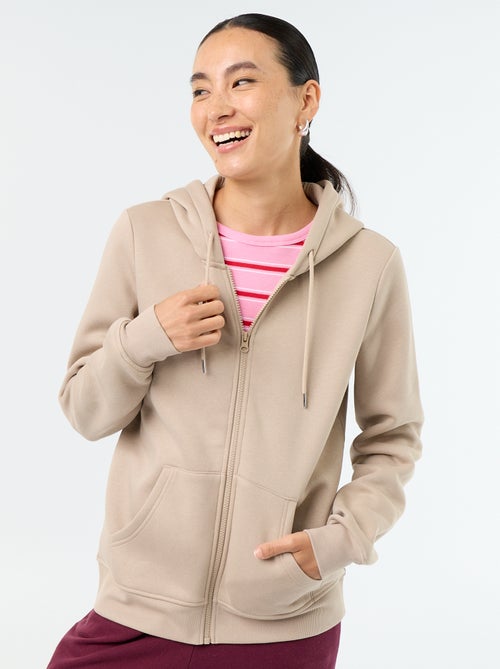 Felpa basica con cappuccio e zip - Kiabi Felpa basica con cappuccio e zip - Kiabi