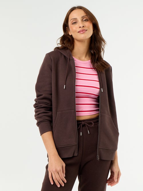 Felpa basica con cappuccio e zip - Kiabi Felpa basica con cappuccio e zip - Kiabi