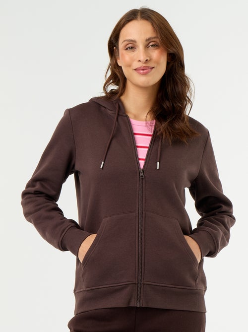 Felpa basica con cappuccio e zip - Kiabi Felpa basica con cappuccio e zip - Kiabi