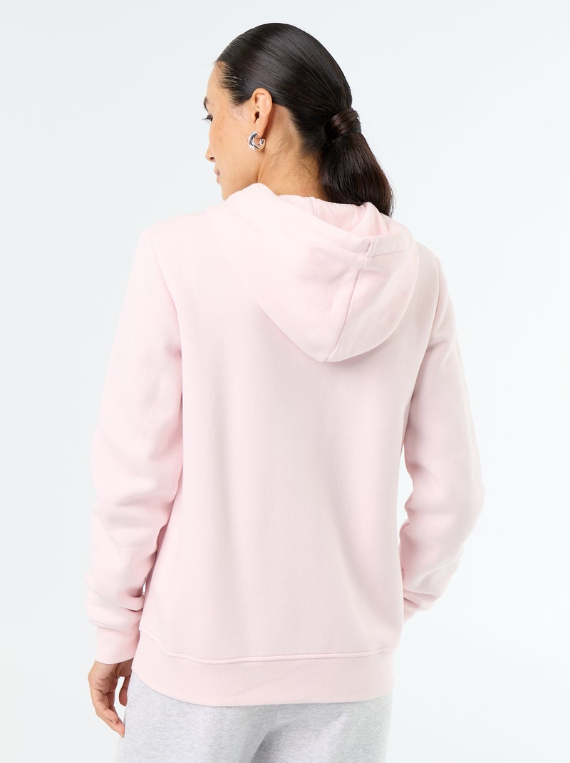 Felpa basica con cappuccio e zip Rosa - Kiabi