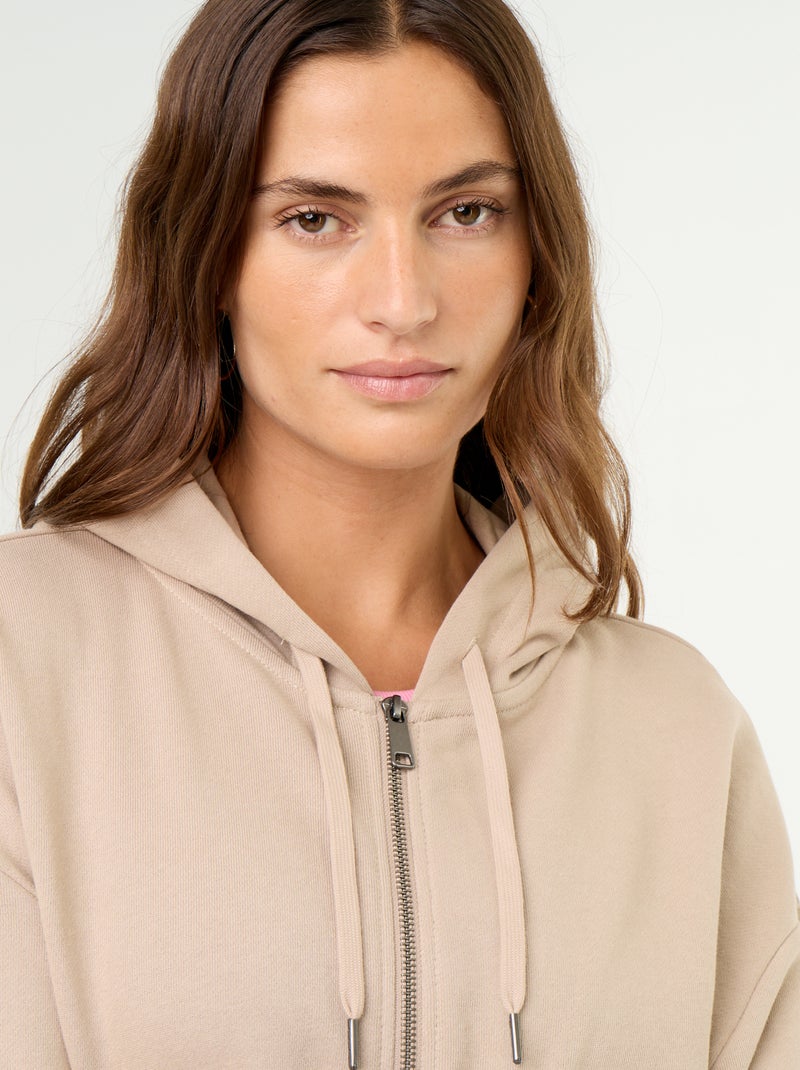 Felpa basica in felpa leggera Beige - Kiabi