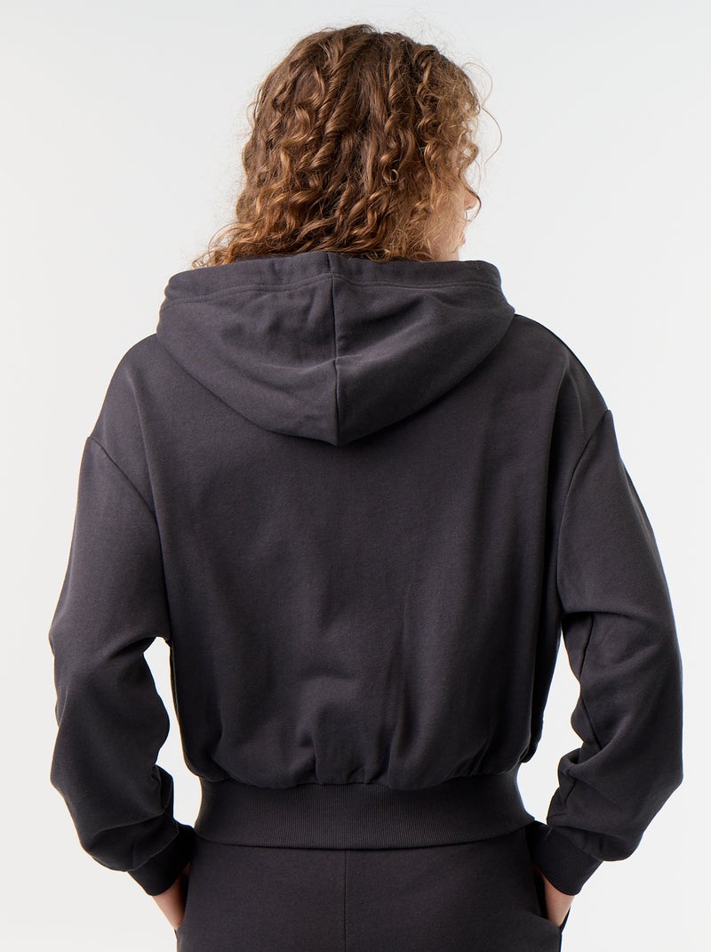 Felpa basica in felpa leggera Nero - Kiabi