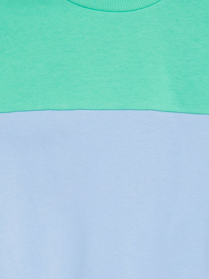 Felpa bicolore a maniche lunghe BLU - Kiabi