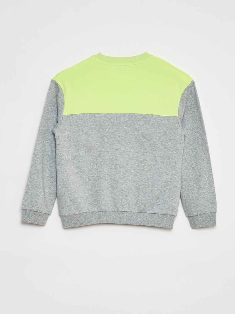 Felpa bicolore a maniche lunghe GRIGIO - Kiabi