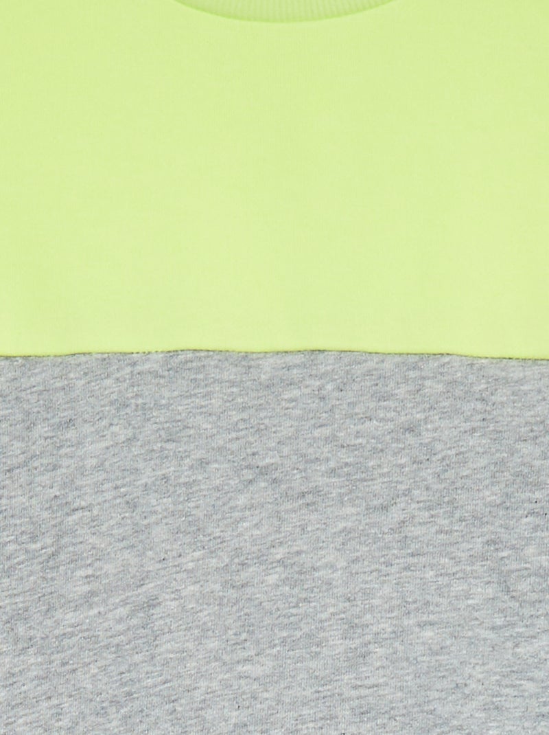 Felpa bicolore a maniche lunghe GRIGIO - Kiabi