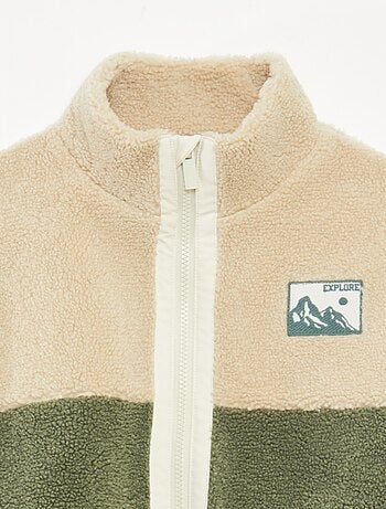 Felpa bicolore in maglia bouclé