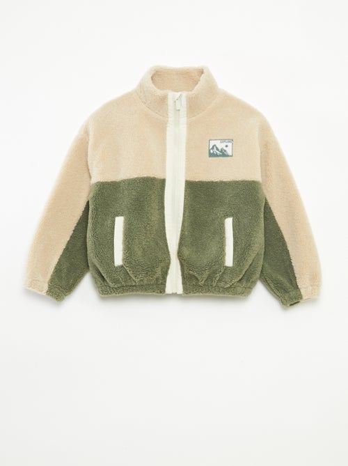 Felpa bicolore in maglia bouclé - Kiabi