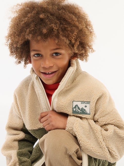 Felpa bicolore in maglia bouclé - Kiabi