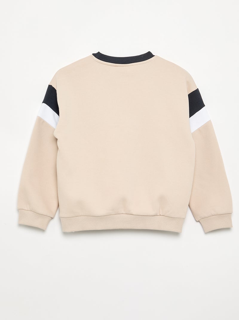 Felpa 'Bluey' con collo a contrasto Beige - Kiabi