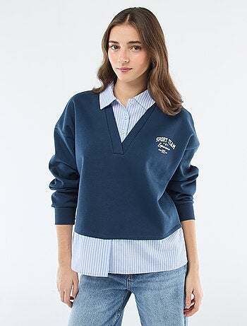 Felpa camicia 2-in-1