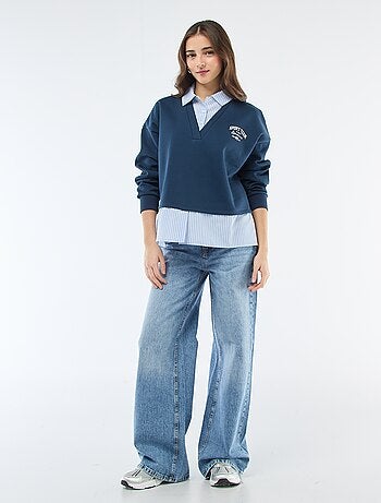 Felpa camicia 2-in-1