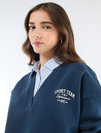 Felpa camicia 2-in-1