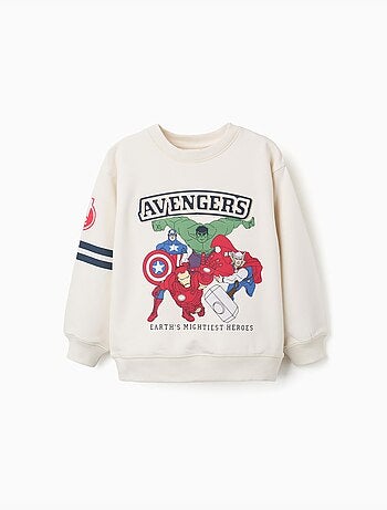 Felpa cardata con stampa in rilievo degli Avengers
