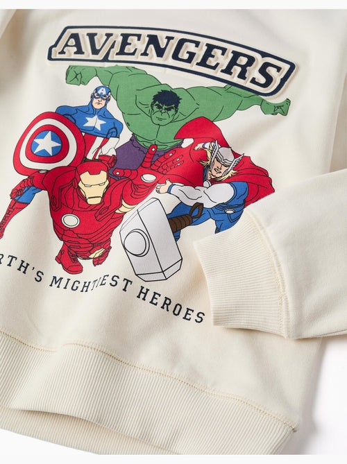 Felpa cardata con stampa in rilievo degli Avengers - Kiabi