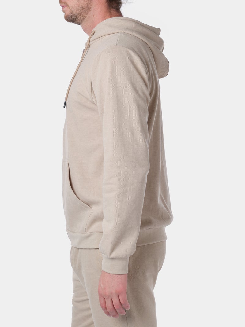 Felpa col cappuccio Beige - Kiabi