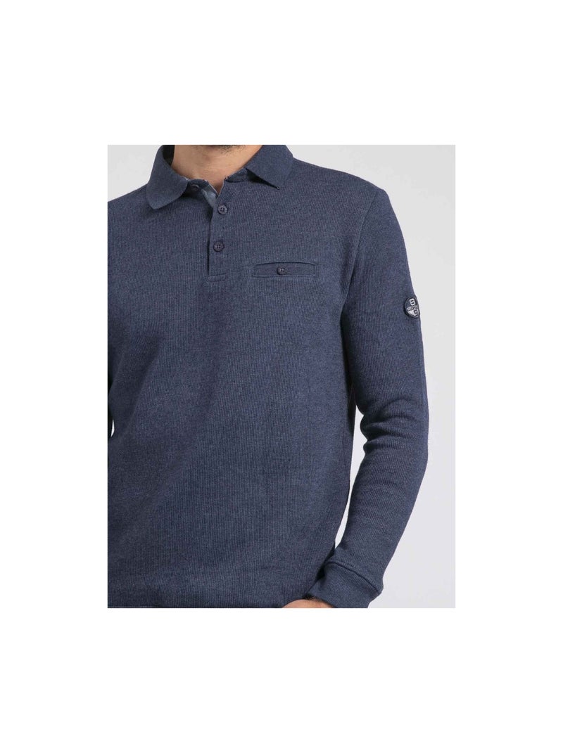 Felpa col polo WIREX Blu marino - Kiabi