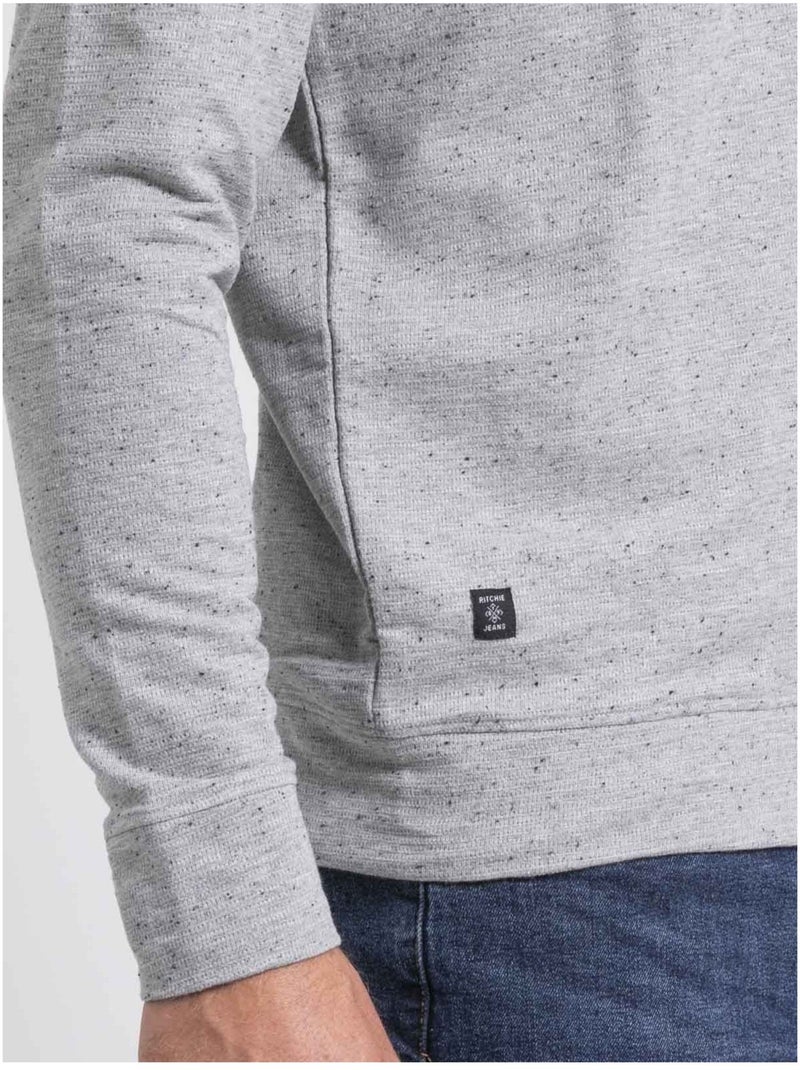 Felpa colletto alto zippé WALONIS Grigio - Kiabi
