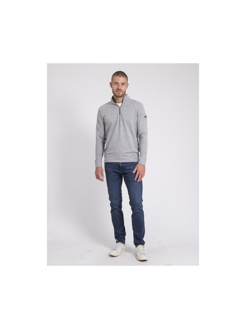 Felpa colletto alto zippé WALONIS Grigio - Kiabi
