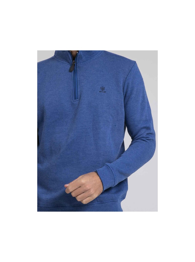 Felpa colletto alto zippé WOMPOU Blu - Kiabi