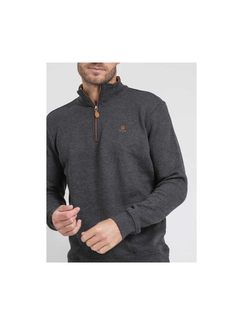 Felpa colletto alto zippé WOMPOU Nero - Kiabi