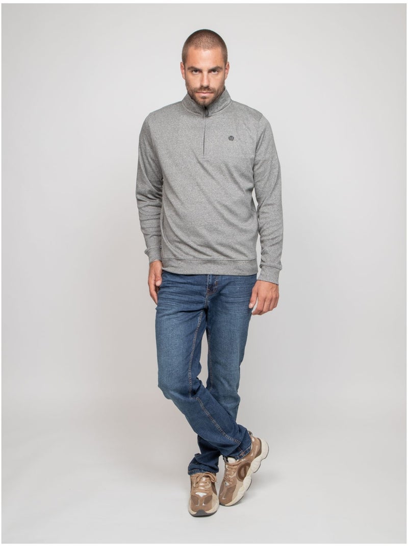 Felpa colletto con zip WIPRIMO Nero - Kiabi