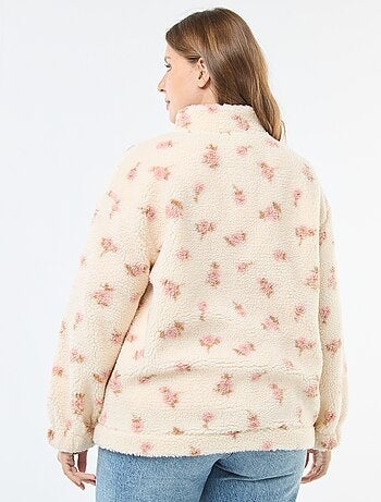 Felpa collo a camionista effetto montone