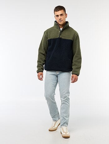 Felpa collo alto con bottoni a pressione