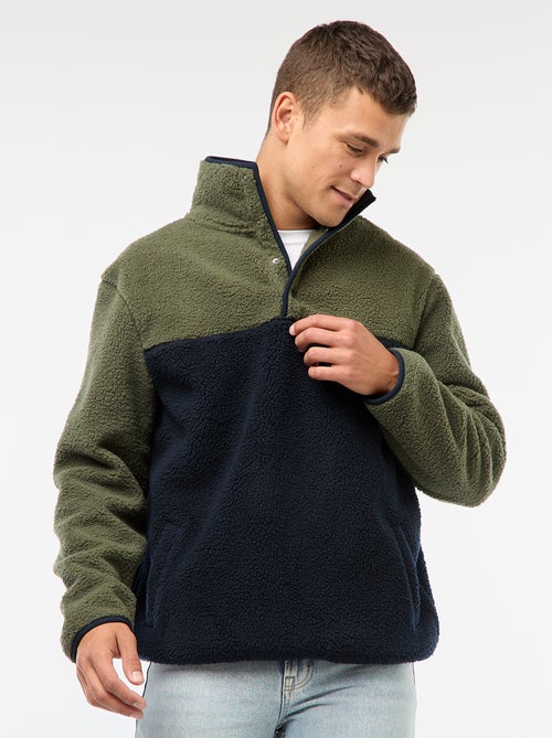 Felpa collo alto con bottoni a pressione - Kiabi