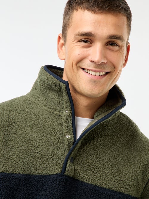 Felpa collo alto con bottoni a pressione - Kiabi