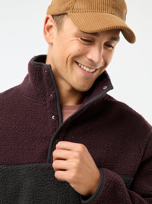 Felpa collo alto con bottoni a pressione - Kiabi