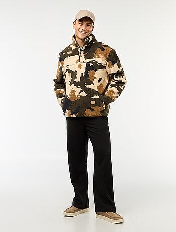 Felpa collo alto con bottoni a pressione