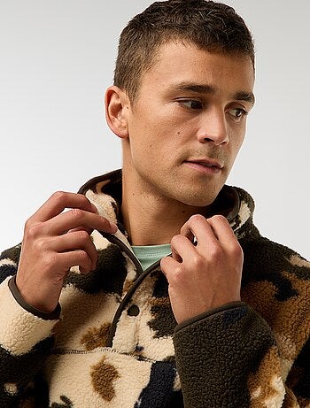 Felpa collo alto con bottoni a pressione