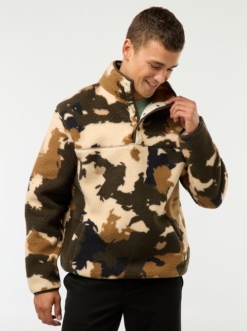 Felpa collo alto con bottoni a pressione - Kiabi