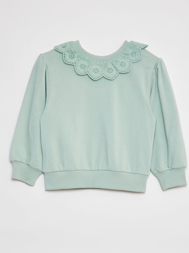 Felpa collo con motivi VERDE - Kiabi