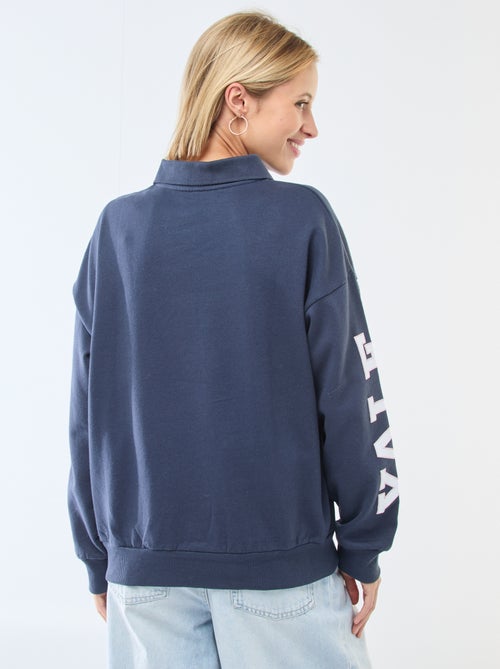 Felpa collo polo a maniche lunghe stampata - Kiabi