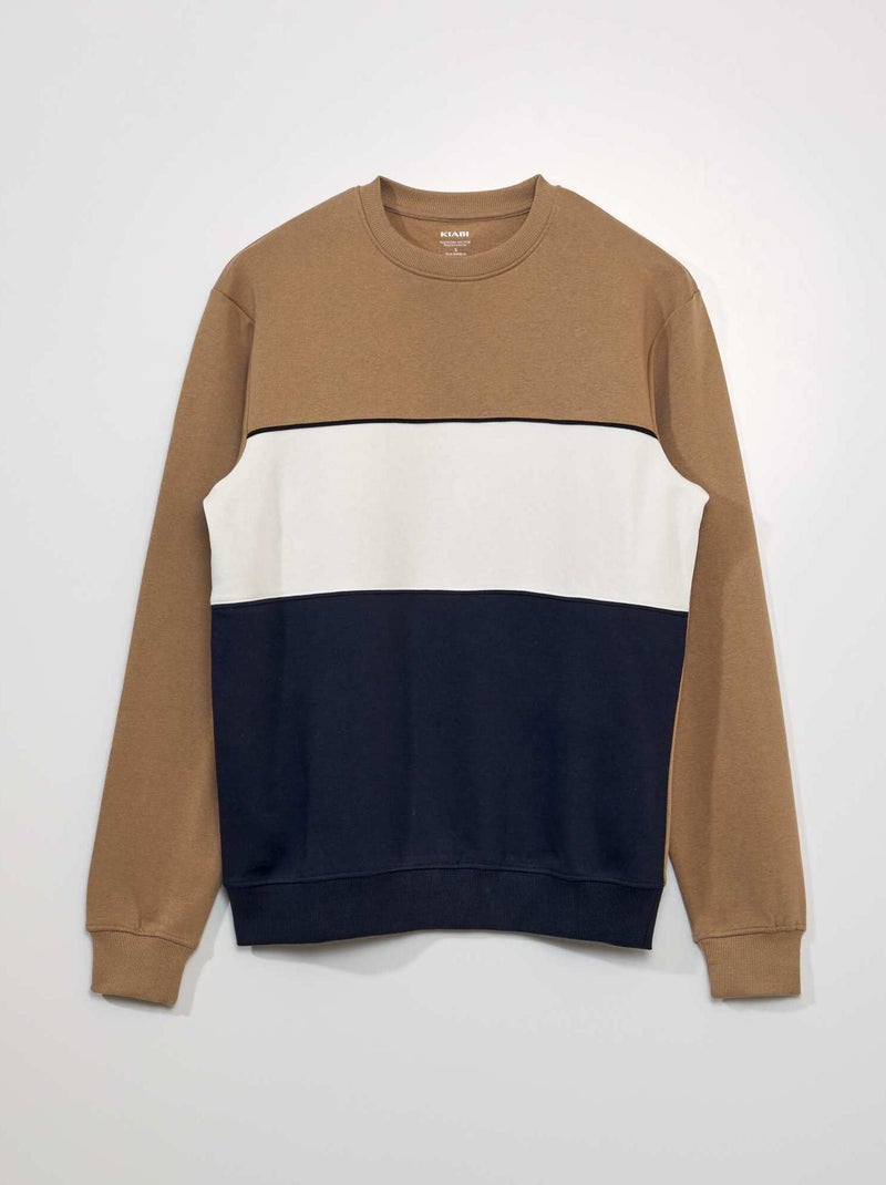 Felpa color block in tessuto felpato BLU - Kiabi