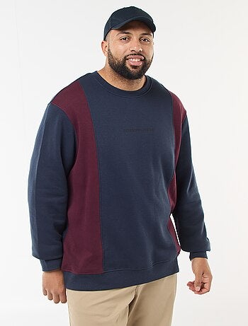 Felpa colorblock in felpa garzata