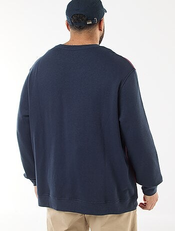 Felpa colorblock in felpa garzata