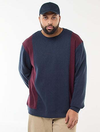 Felpa colorblock in felpa garzata