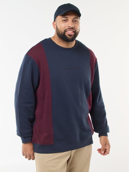 Felpa colorblock in felpa garzata - Kiabi