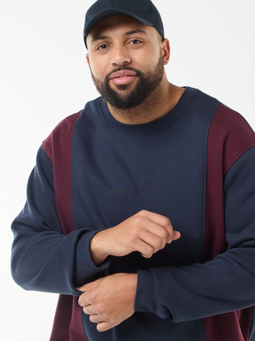 Felpa colorblock in felpa garzata - Kiabi