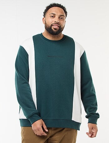 Felpa colorblock in felpa garzata