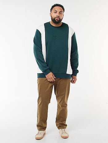 Felpa colorblock in felpa garzata