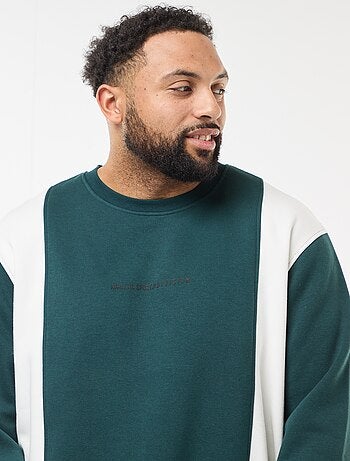 Felpa colorblock in felpa garzata