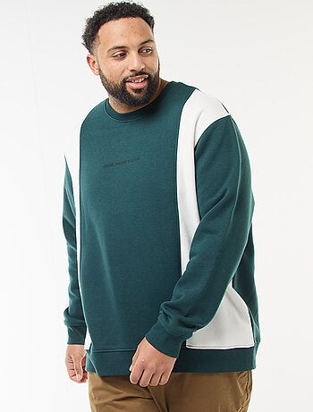 Felpa colorblock in felpa garzata