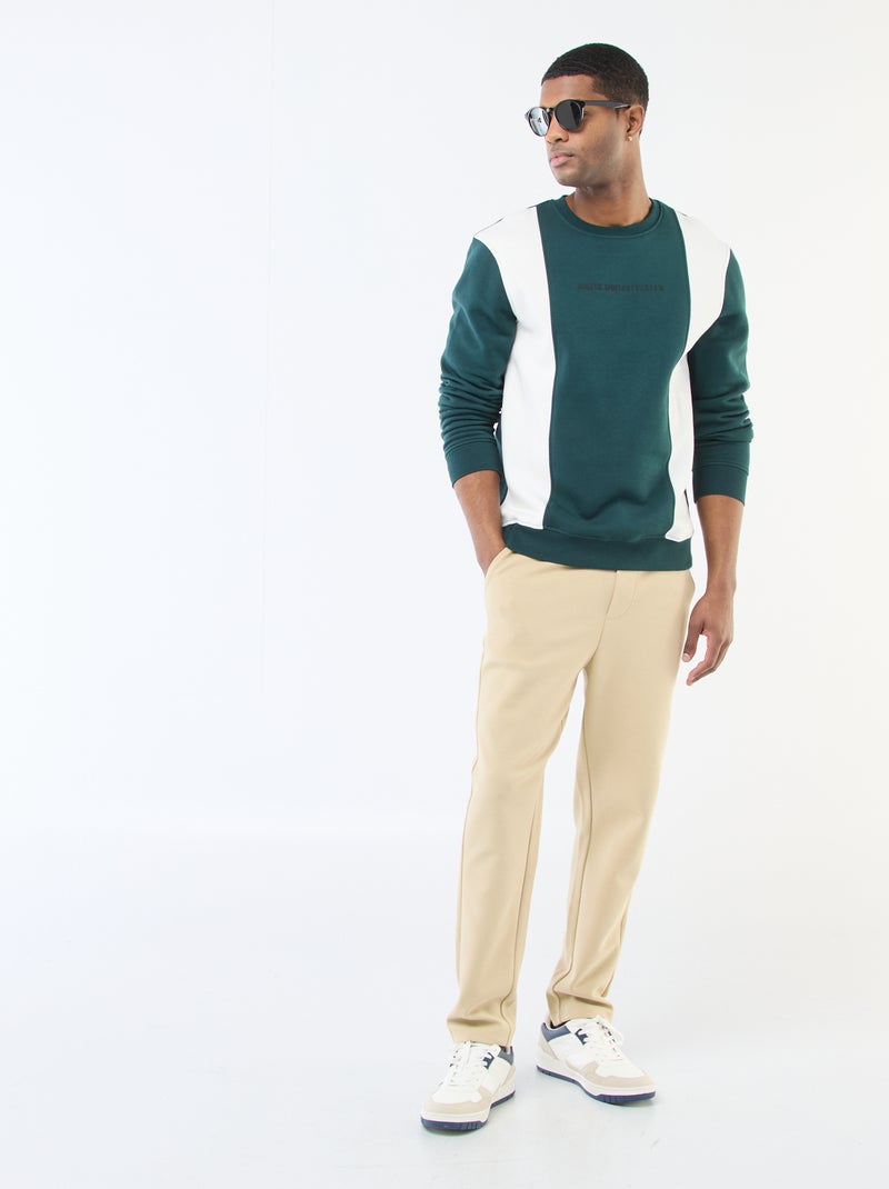 Felpa colorblock stile sportivo Verde - Kiabi