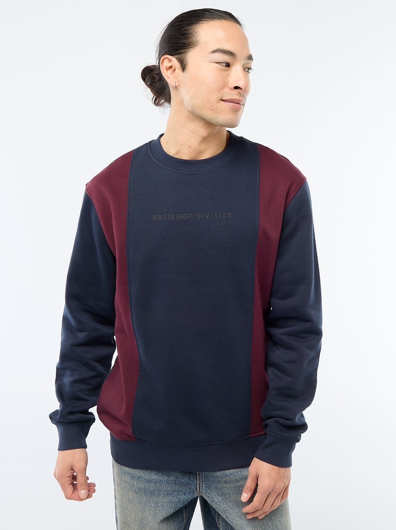 Felpa colorblock stile sportswear Blu - Kiabi