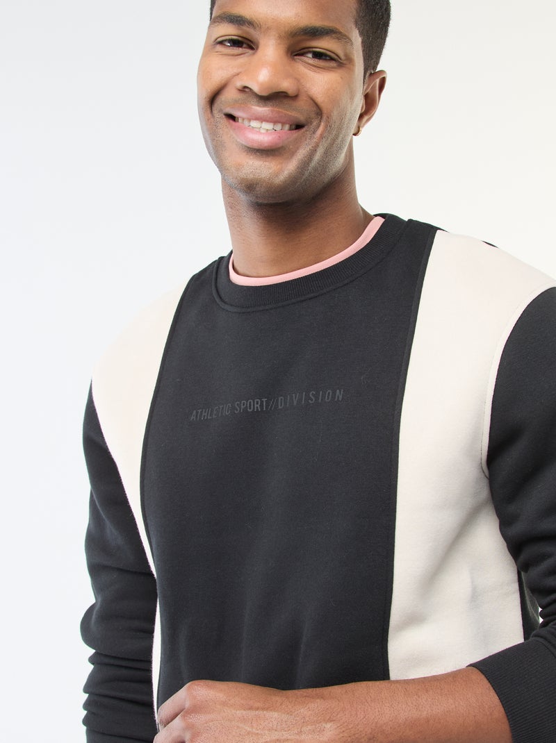 Felpa colorblock stile sportswear Grigio - Kiabi